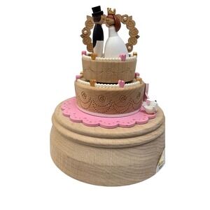 Wooderful Life Musical Wedding Cake Bride Groom Rotating Figurine